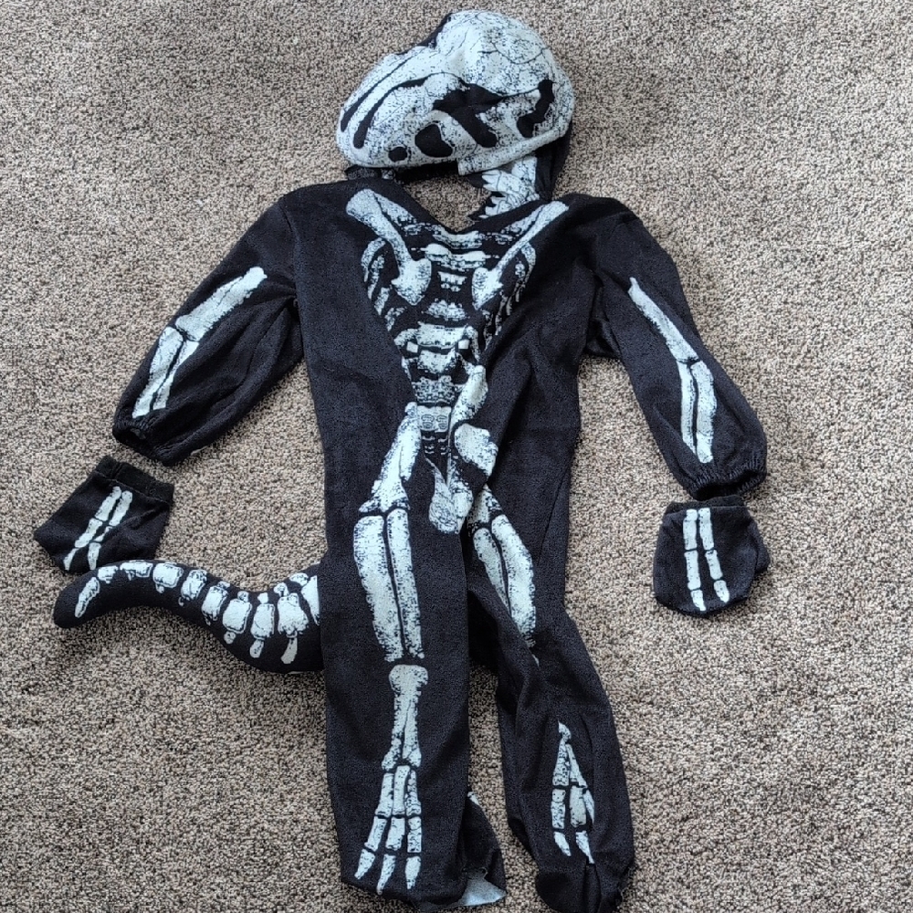 Kids Dinosaur Skeleton Costume - Black and White